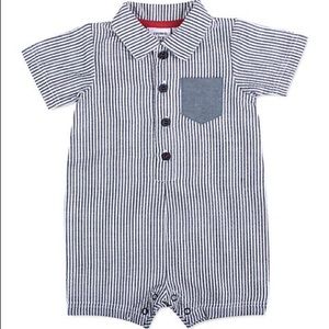 Crown and Ivy baby boy seersucker Romper